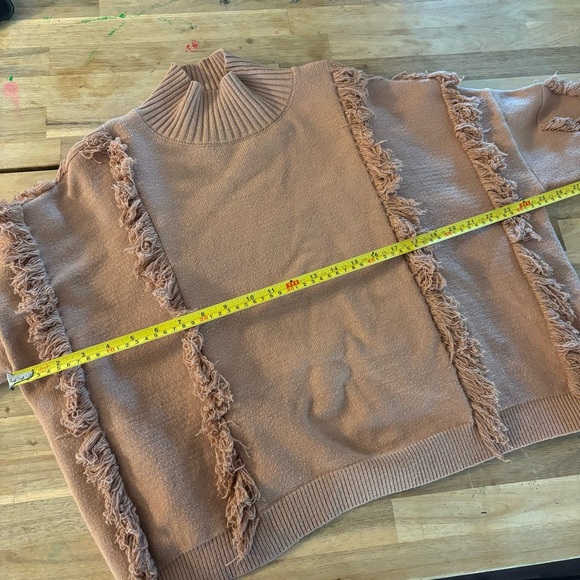 Fanco Tan Fringe Sweater S - Picture 4 of 9